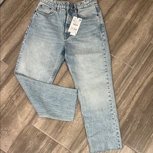 Zara Light Wash Straight Jeans